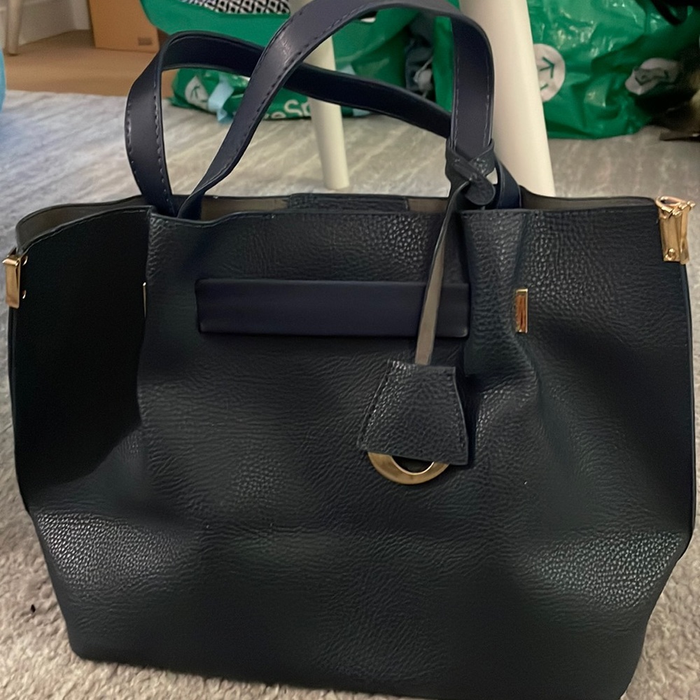 Blue and gold purse
